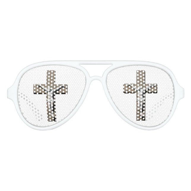 Lunettes De Fête Aviateur Jesuschrist sur une sculpture croisée (Devant)
