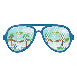 Lunettes De Fête Aviateur Jeu Vidéo vintage Palm Trees.