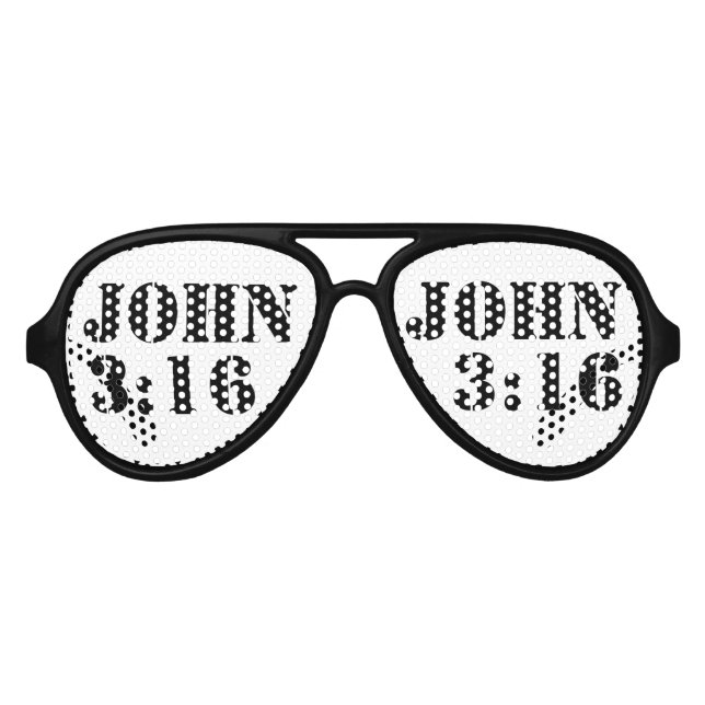 Lunettes De Fête Aviateur John 3:16 (Devant)