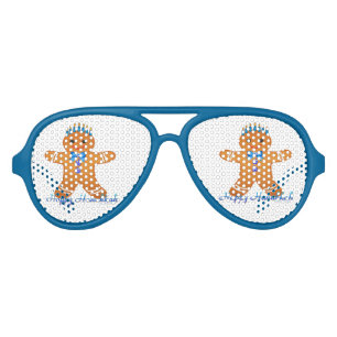 Lunettes De Fête Aviateur Judaïque Hanoukka Gingerbread Homme Menorah