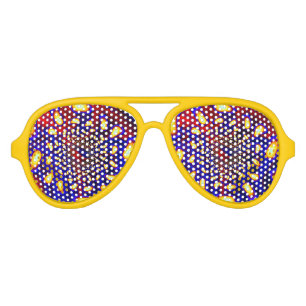 Lunettes De Fête Aviateur KaleidoBerries Psychédélique Verre fondu Fractal