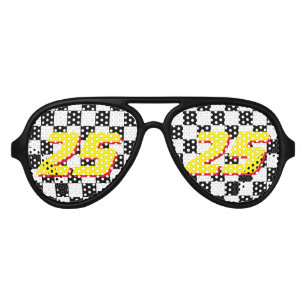 Lunettes De Fête Aviateur La fête d'anniversaire Checkered de drapeau