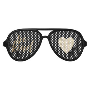 Lunettes De Fête Aviateur La Parties scintillant d'or pour le coeur inspiré
