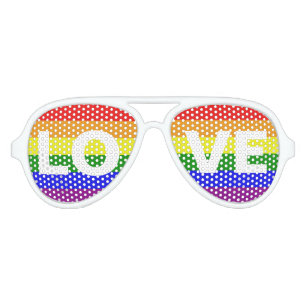 Lunettes De Fête Aviateur L'amour est amour - aimez le drapeau d'arc-en-ciel
