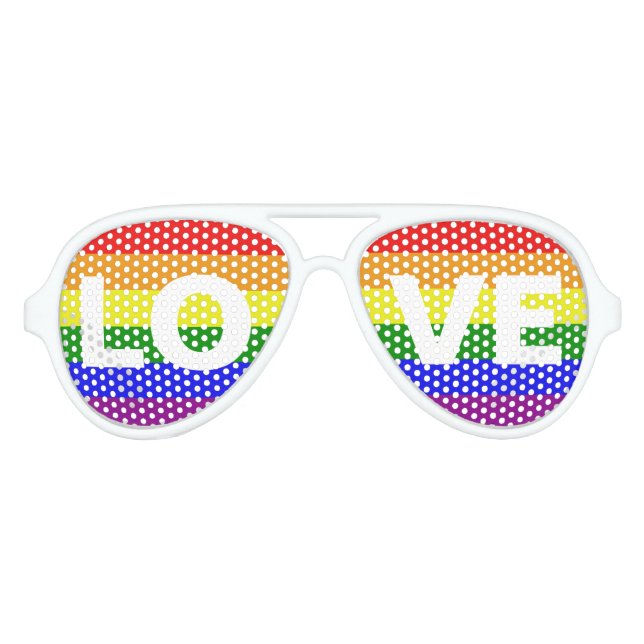 Lunettes De Fête Aviateur L'amour est l'amour - L'amour l'égalité drapeau ar (Devant)