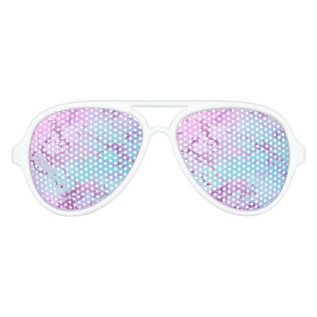 Lunettes De Fête Aviateur Marbre chic | Glam violet violet violet bleu Ombre (Devant)