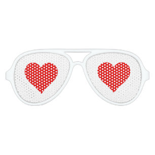 Lunettes De Fête Aviateur Mariage Favor Red Love Heart