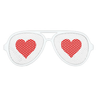 Lunettes De Fête Aviateur Mariage Favor Red Love Heart