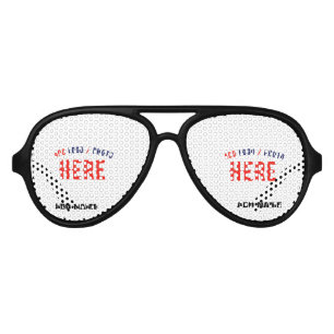 LUNETTES DE FÊTE AVIATEUR MARQUE BLANCHE MODERNE ET PERSONNALISABLE VÉRIFIÉE