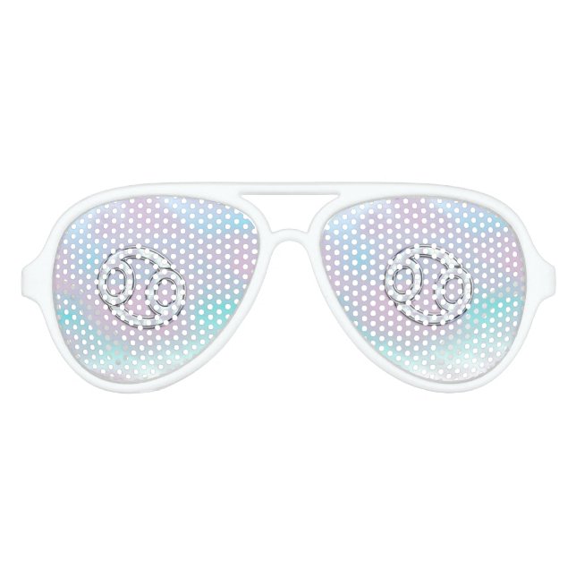Lunettes De Fête Aviateur Mère du cancer du perle Symbole zodiaque Décor (Devant)