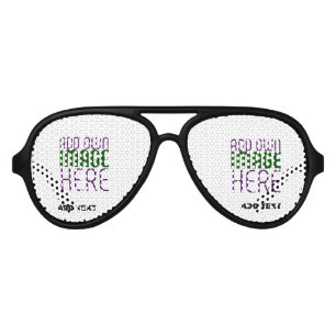 LUNETTES DE FÊTE AVIATEUR MODÈLE DE TEXTE D'IMAGE BLANCHE SIMPLE MODERNE