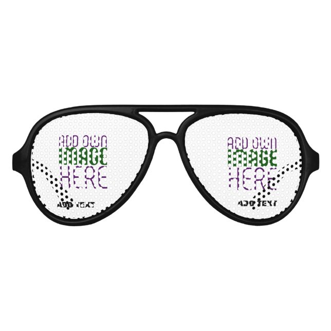 LUNETTES DE FÊTE AVIATEUR MODÈLE DE TEXTE D'IMAGE BLANCHE SIMPLE MODERNE (Devant)