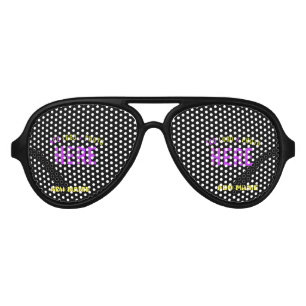 LUNETTES DE FÊTE AVIATEUR MODERNE ET MODERNE PERSONNALISABLE NOIR VÉRIFIÉ
