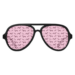 Lunettes De Fête Aviateur Motif rose-clair mignon de teckel