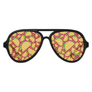 Lunettes De Fête Aviateur Motif rouge taco