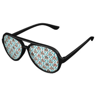 Lunettes De Fête Aviateur Motif turquoise Poop Emoji