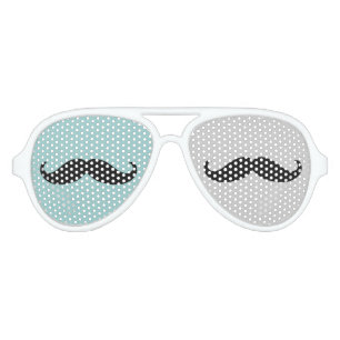 Lunettes De Fête Aviateur Moustache noire