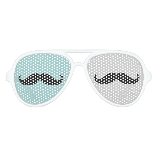 Lunettes De Fête Aviateur Moustache noire (Devant)