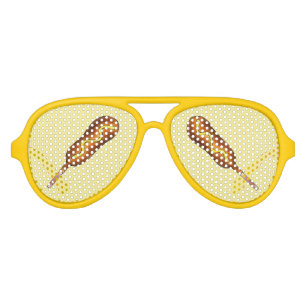 Lunettes De Fête Aviateur Moustard jaune Chien de Corn Chaud Chien Corndog C