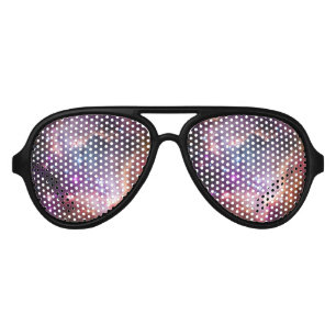 Lunettes De Fête Aviateur Nébuleuse violette de l'espace extra-atmosphériq