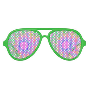Lunettes De Fête Aviateur Neon Rainbow Sunburst