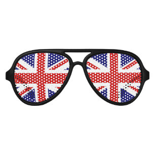 Lunettes De Fête Aviateur Nuances britanniques en verre   Union Jack de