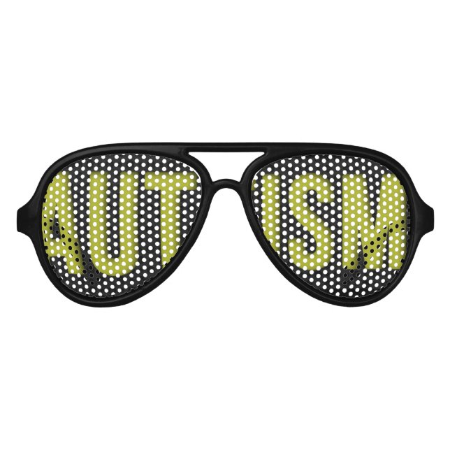 Lunettes De Fête Aviateur Nuances de Sensibilisation sur l'autisme d'aviateu (Devant)