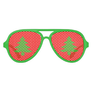 Lunettes De Fête Aviateur Nuances drôles de fête de Noël avec des arbres
