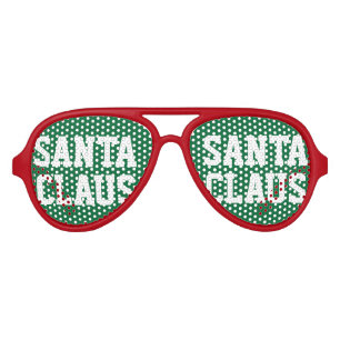 Lunettes De Fête Aviateur Nuances rouges vertes de partie du père noël pou