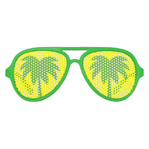 Lunettes De Fête Aviateur Nuances tropicales de fête de vacances de palmier