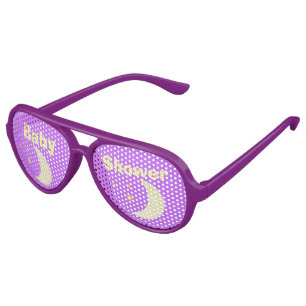 Lunettes De Fête Aviateur Nuances violette et jaune et étoiles Aviator Party