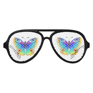 Lunettes De Fête Aviateur Oeil de paon arc-en-ciel