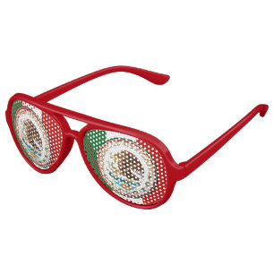 Lunettes De Fête Aviateur Orgullo Mexicano (aigle du drapeau mexicain)