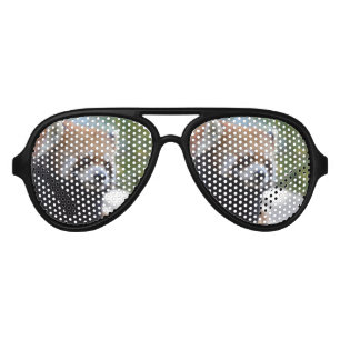 Lunettes De Fête Aviateur Ours de panda rouge doux