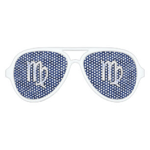 Lunettes De Fête Aviateur Panneau Virgo Zodiac sur Camouflage numérique bleu