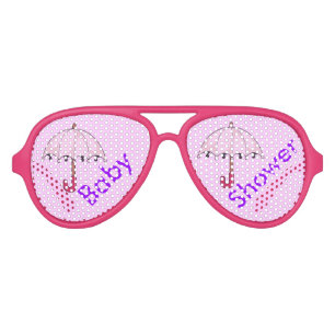 Lunettes De Fête Aviateur Parapluies roses Adulte Aviator