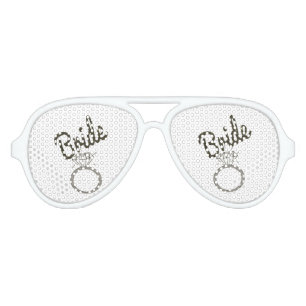 Lunettes De Fête Aviateur Parties scintillant Faux "Mariée" Typographie et a