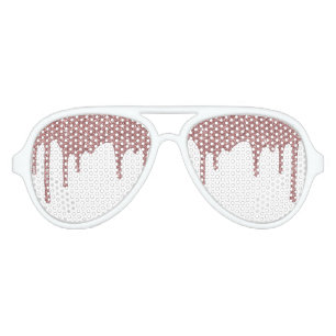 Lunettes De Fête Aviateur Parties scintillant Rose or Fille gouttes