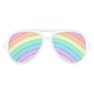 Lunettes De Fête Aviateur Pastel Arc-en-ciel coloré chic