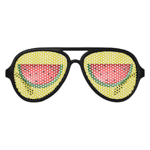 Lunettes De Fête Aviateur Points Watermelon et Polks