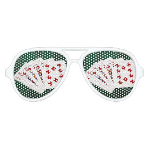Lunettes De Fête Aviateur Poker Hands - Brosse Royale - Costume Diamants