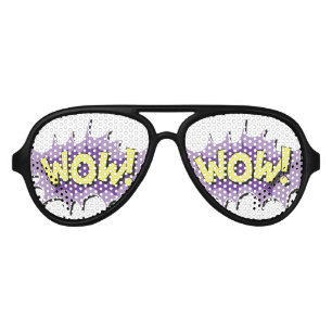 Lunettes De Fête Aviateur Pop art Comic Style Wow