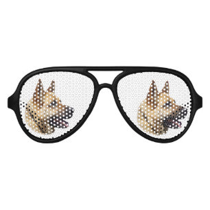 Lunettes De Fête Aviateur Portrait alsacien de berger allemand
