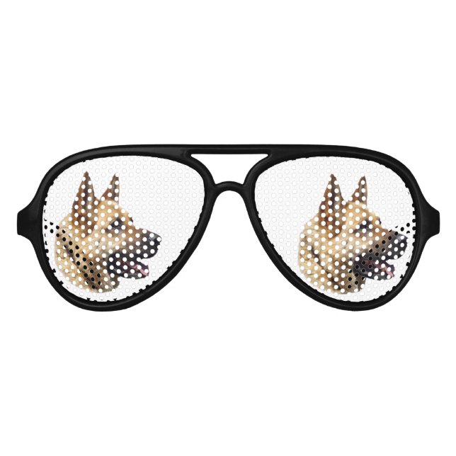 Lunettes De Fête Aviateur Portrait d'Alsatian German shepherd (Devant)
