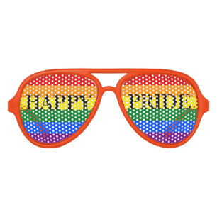 Lunettes De Fête Aviateur Rainbow Happy Pride