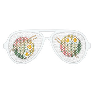 Lunettes De Fête Aviateur Ramen Noodles Bowl Restauration Japonaise Foin
