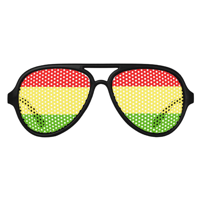 Lunettes De Fête Aviateur Rasta (Devant)