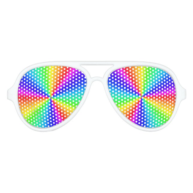 Lunettes De Fête Aviateur Rayons arc-en-ciel cool (Devant)