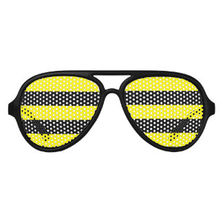 Lunettes De Fête Aviateur Rayures jaunes et noires