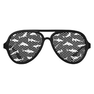 Lunettes De Fête Aviateur Requins nager Vie marine noire et blanche